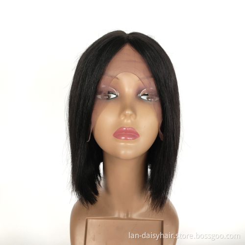 8"10"12"14"16" Inches 100% Cuticle Aligned Human Hair  Lace Front Short Middle Part Bob Wig For Black Women